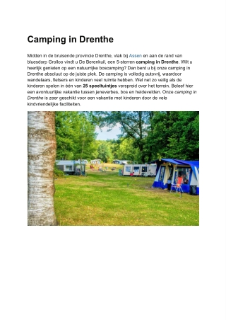 Camping Drenthe