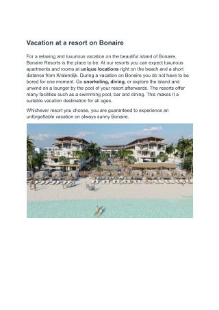 Bonaire Resorts