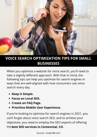 VOICE SEARCH OPTIMIZATION TIPS FOR SMALL BUSINESSES