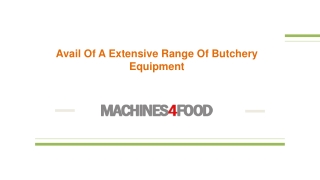 Avail Of A Extensive Range Of Butchery Equipment