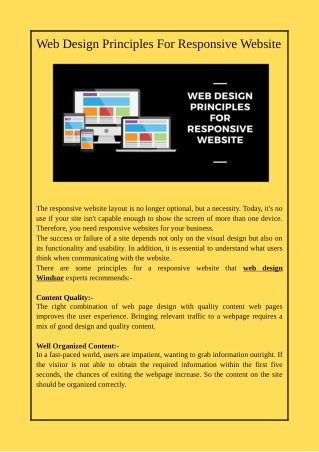 Web Design Principles For Responsive Website