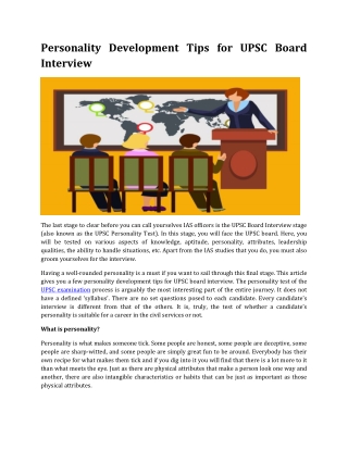 Personality Development Tips for UPSC Board Interview
