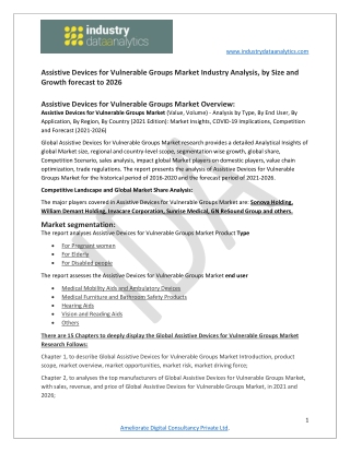 Assistive Devices for Vulnerable Groups Market