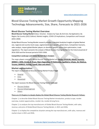 Blood Glucose Testing Market