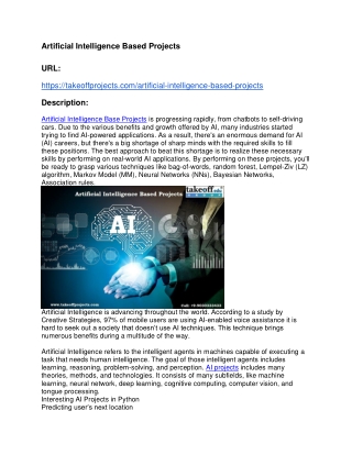 Artificial Intelligence Based Projects-converted
