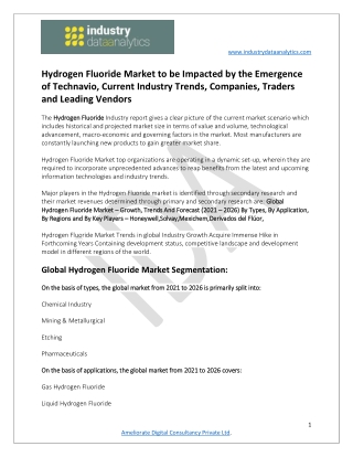 Hydrogen Fluoride Market