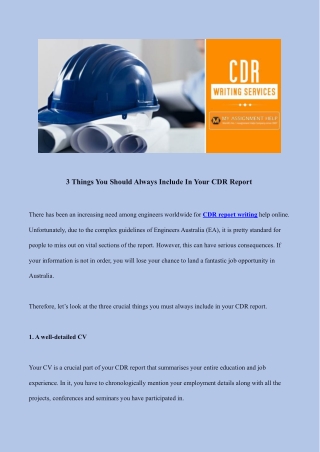 3 Things You Should Always Include In Your CDR Report.docx