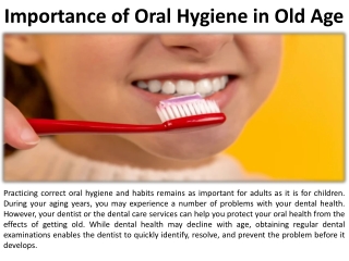 The Importance of Oral Hygiene for Senior Citizens