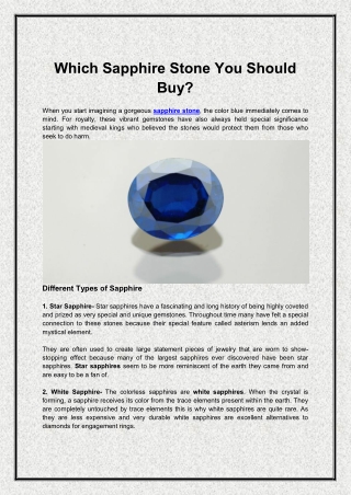 Which Sapphire Stone You Should Buy