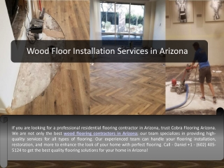 Wood Floor Installation Services in Arizona