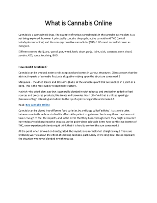 What is Cannabis Online