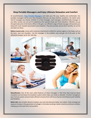 Shop Portable Massagers and Enjoy Ultimate Relaxation and Comfort