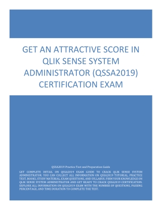 Get An Attractive Score in Qlik Sense System Administrator (QSSA2019) Certificat