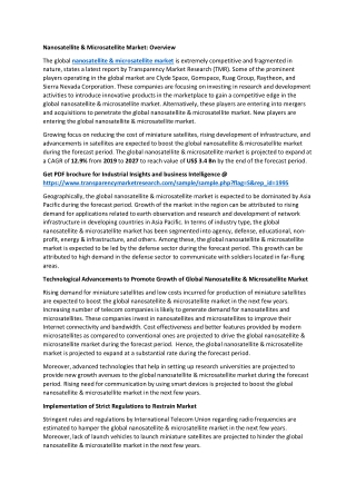 Nanosatellite And Microsatellite Market