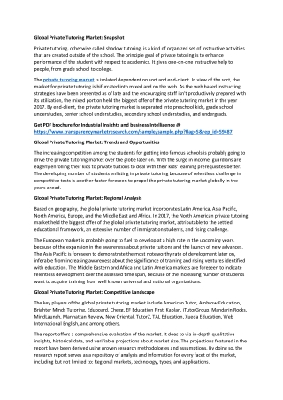 Private Tutoring Market