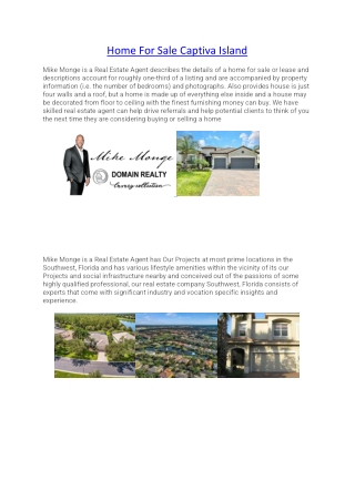 Home For Sale Captiva Island