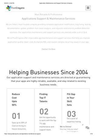 Application Maintenance and Support Services Company | PixelCrayons