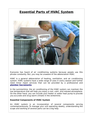 Essential Parts of HVAC System