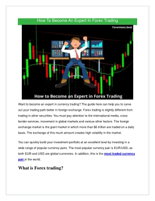 How To Become An Expert In Forex Trading