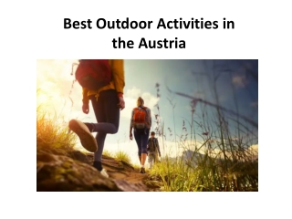 Best Outdoor Activities in the Austria