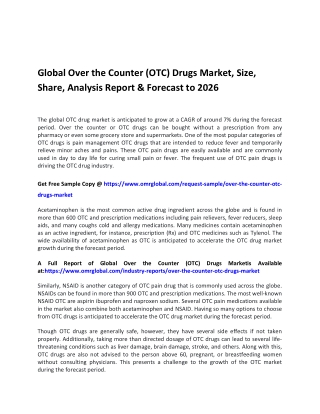 GlobL Over the Counter (OTC) Drug Market
