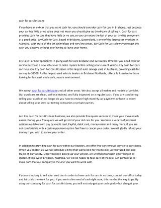 cash for cars brisbane