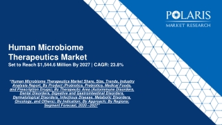 Human Microbiome Therapeutics Market Trends, Size, Growth and Forecast to 2027