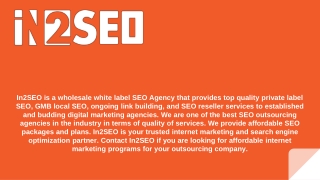 SEO Reseller Services - In2SEO