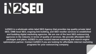 SEO Outsourcing Company - In2SEO