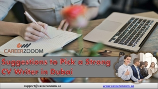 Suggestions to Pick a Strong CV Writer in Dubai