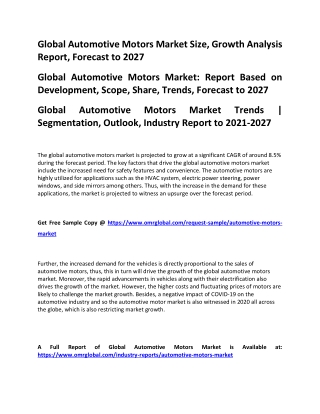 Automotive Motors Market