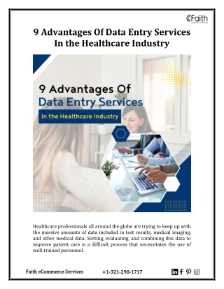 9 Advantages Of Data Entry Services In the Healthcare Industry