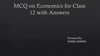 MCQ on Economics for Class 12 with Answers