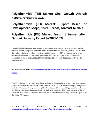 Polyetherimide (PEI) Market