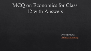 MCQ on Economics for Class 12 with Answers