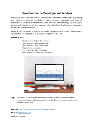 WooCommerce Development Services By MultiQoS