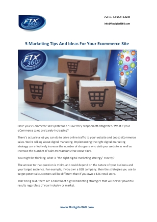 5 Marketing Tips And Ideas For Your Ecommerce Site