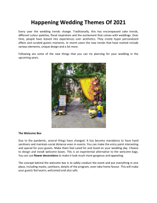 Happening Wedding Themes Of 2021