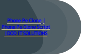 Best Readymade Phone Pe Clone Script -  DOD IT Solutions