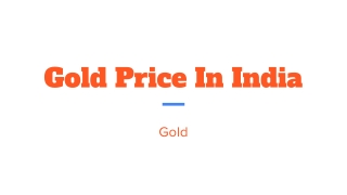 Gold Price In India