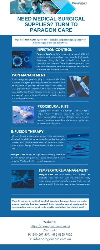 Need Medical Surgical Supplies? Turn to Paragon Care