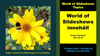 World of slideshows Topics 2021 09 30