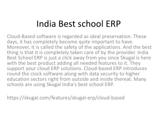 India Best school ERP
