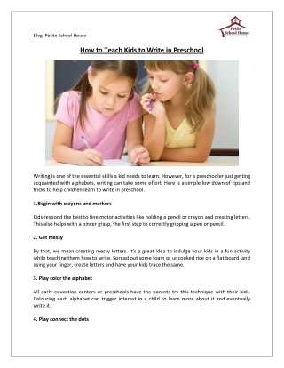 How to Teach Kids to Write in Preschool