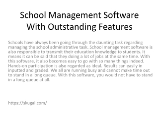School Management Software With Outstanding Features