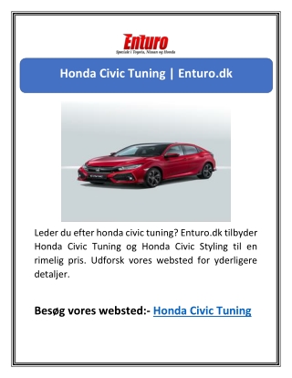 Honda Civic Tuning | Enturo.dk