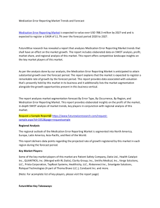 Medication Error Reporting Market
