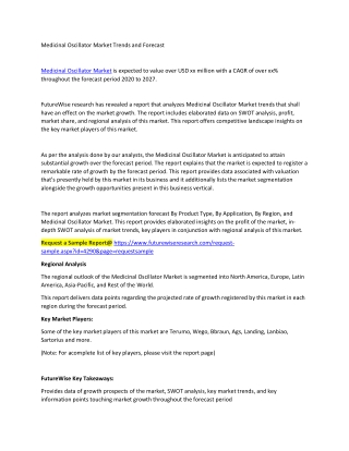 Medicinal Oscillator Market