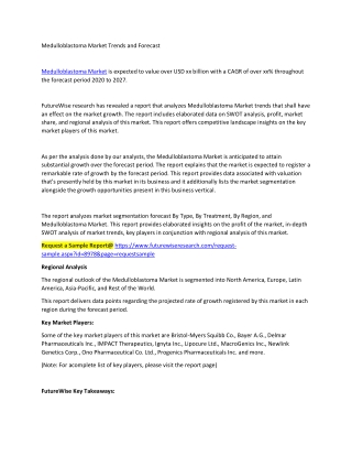 Medulloblastoma Market