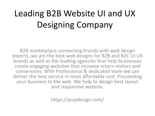 Leading B2B Website UI and UX Designing Company